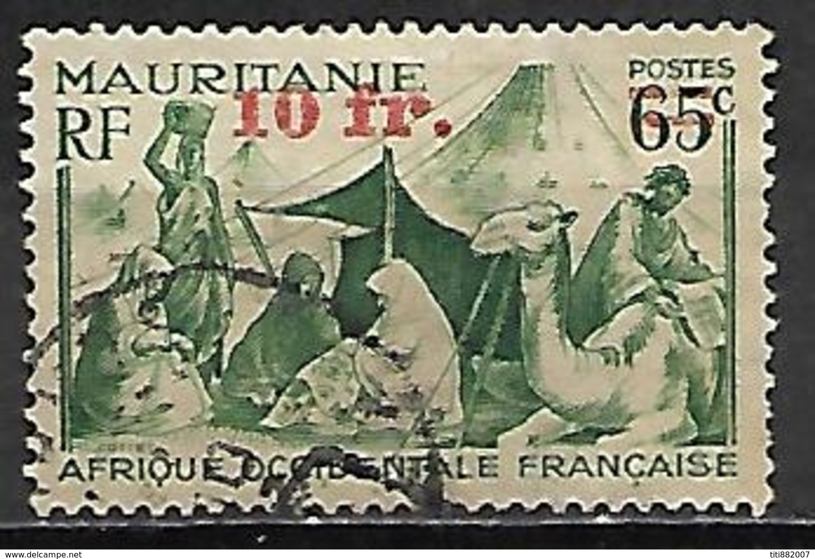 MAURITANIE    -    1944 .   Y&T N° 136 Oblitéré.   Surchargé - Used Stamps