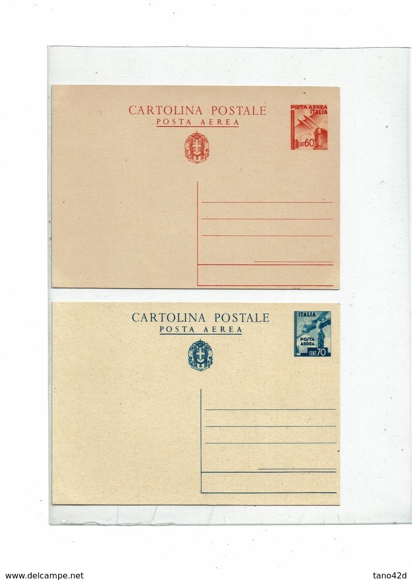 CTN62/DIV - ITALIE 1943 LES 2 CP DE POSTE AERIENNE  NEUVES TTB COTE EUR 85 - Ganzsachen