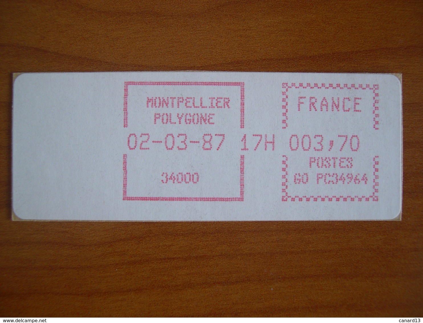 Vignette Distributeur  3.70 Montpellier Polygone (34) - 1969 Montgeron – Wit Papier – Frama/Satas