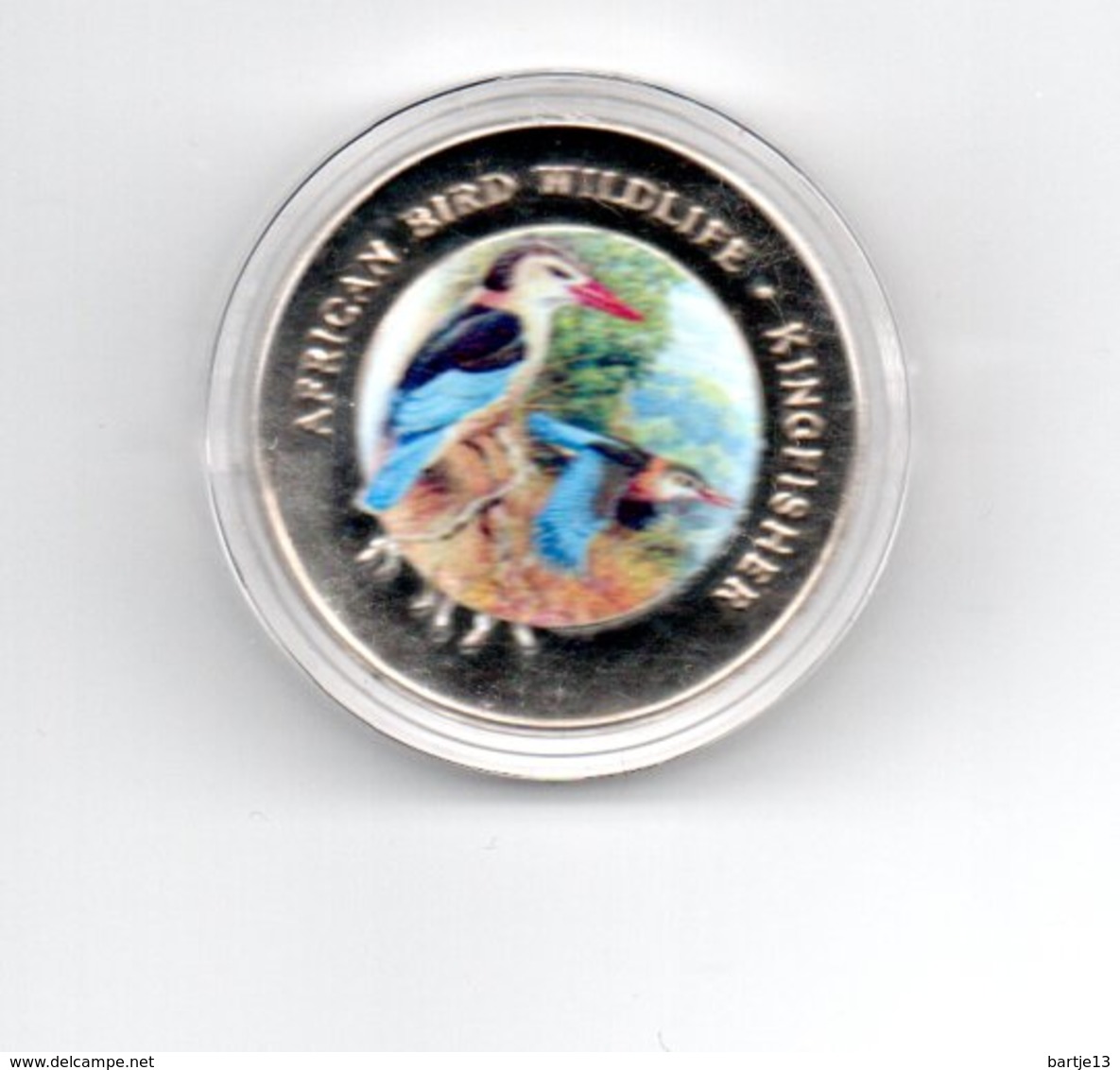 GUINEE REP. EQUATORIAAL 1000 FRANC 1993 CN  PROOF COLOURED AFRICAN BIRD WILDLIFE DAMAGE ONLY ON CAPSEL - Guinea