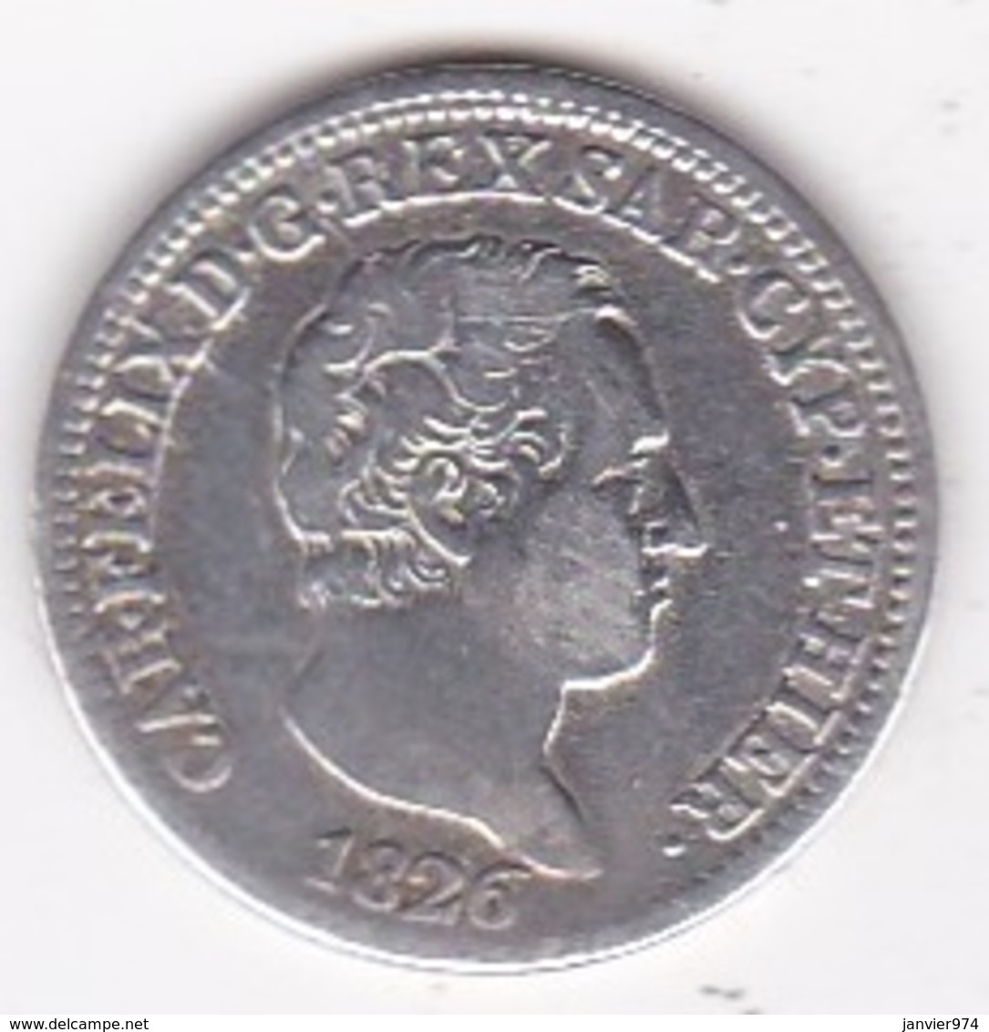 Sardaigne. 50 Centesimi 1826 L Torino Carlo Felice, En Argent - Piémont-Sardaigne-Savoie Italienne