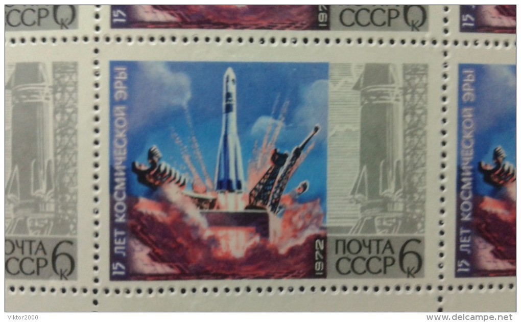 RUSSIA 1972 MNH(**) YVERT 3870-3875 Space. 6 Sheets - Fogli Completi