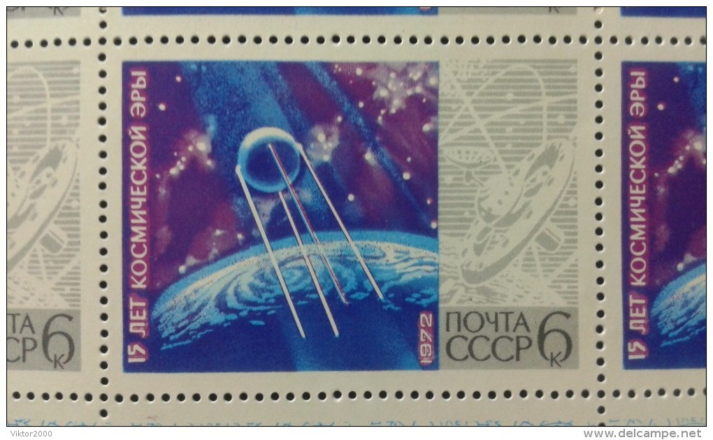 RUSSIA 1972 MNH(**) YVERT 3870-3875 Space. 6 Sheets - Fogli Completi