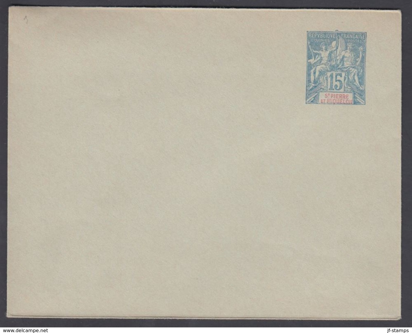 1900. SAINT-PIERRE-MIQUELON. ENVELOPE 15 C. Blue 122 X 95 Mm. () - JF321892 - Brieven En Documenten