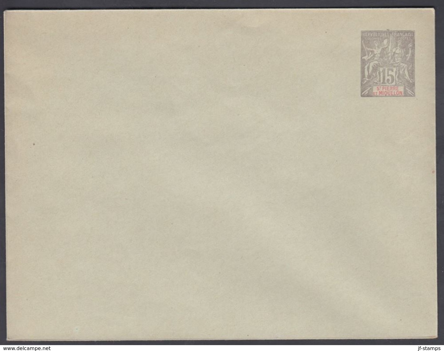 1900. SAINT-PIERRE-MIQUELON. ENVELOPE 15 C. Gray 145 X 110 Mm. () - JF321909 - Storia Postale