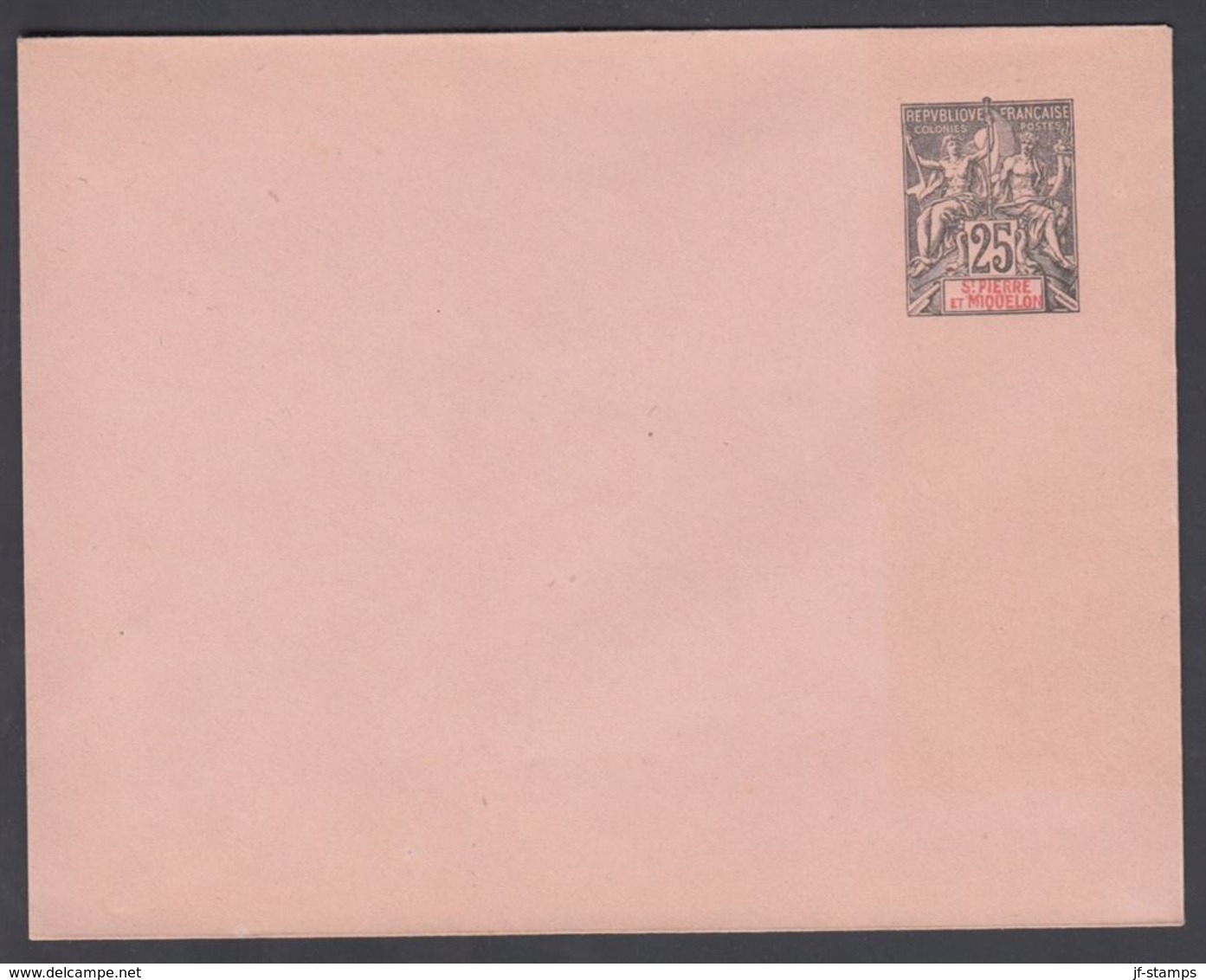 1894. SAINT-PIERRE-MIQUELON. ENVELOPE 25 C. Black. 122 X 95 Mm.  () - JF321918 - Storia Postale