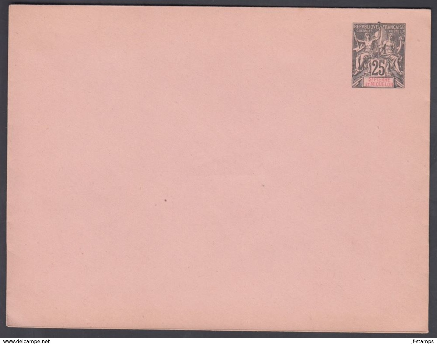 1893. SAINT-PIERRE-MIQUELON. ENVELOPE 25 C. Black. 145 X 110 Mm.  () - JF321921 - Storia Postale