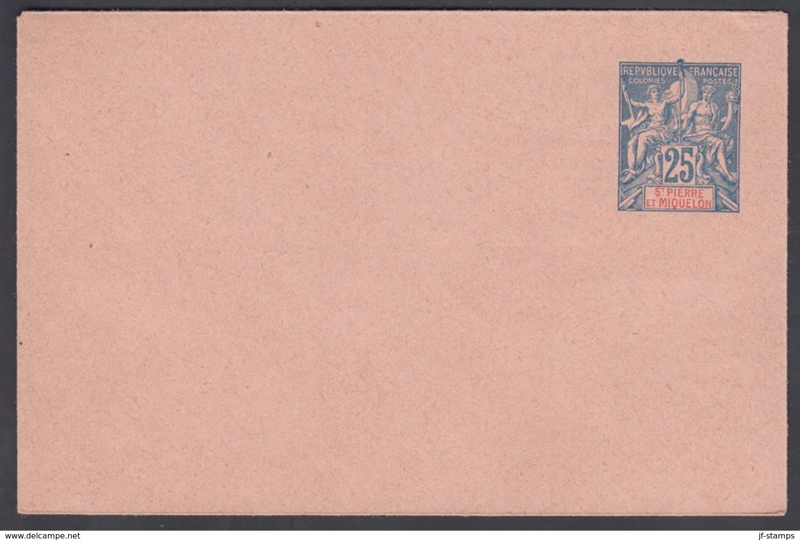 1894. SAINT-PIERRE-MIQUELON. ENVELOPE 25 C. Blue. 115 X 75 Mm.  () - JF321923 - Lettres & Documents