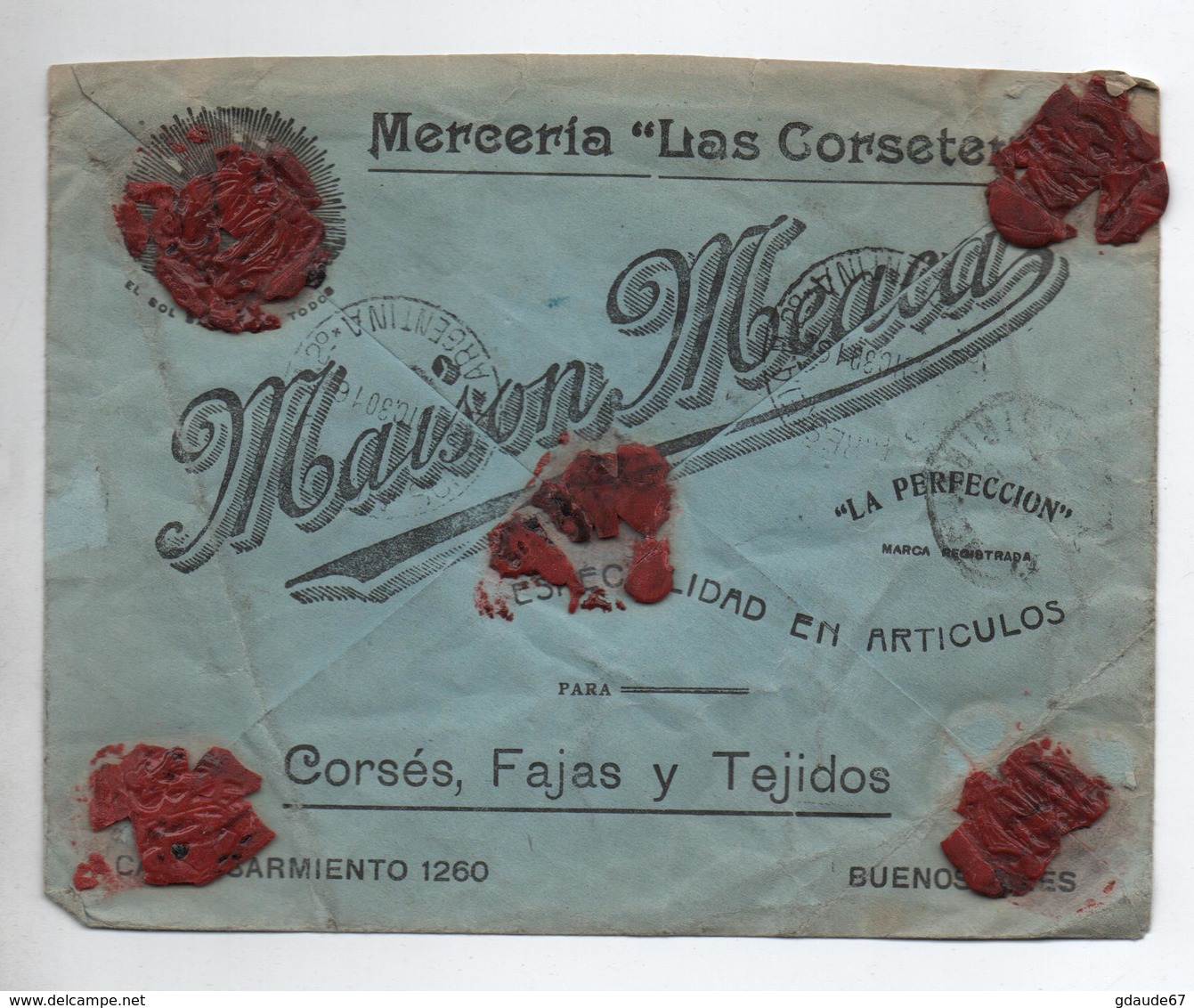 ARGENTINE / ARGENTINA - 1930 - ENVELOPPE COMMERCIALE RECOMMANDEE De BUENOS AIRES Pour PARIS - Brieven En Documenten