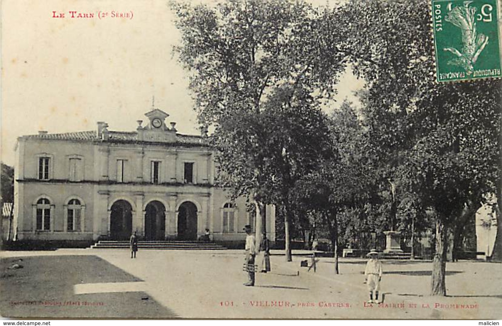 - Tarn -ref-A373- Vielmur Près Castres -mairie Et Promenade  - Edit. Labouche N°101 - Carte Bon Etat - - Vielmur Sur Agout