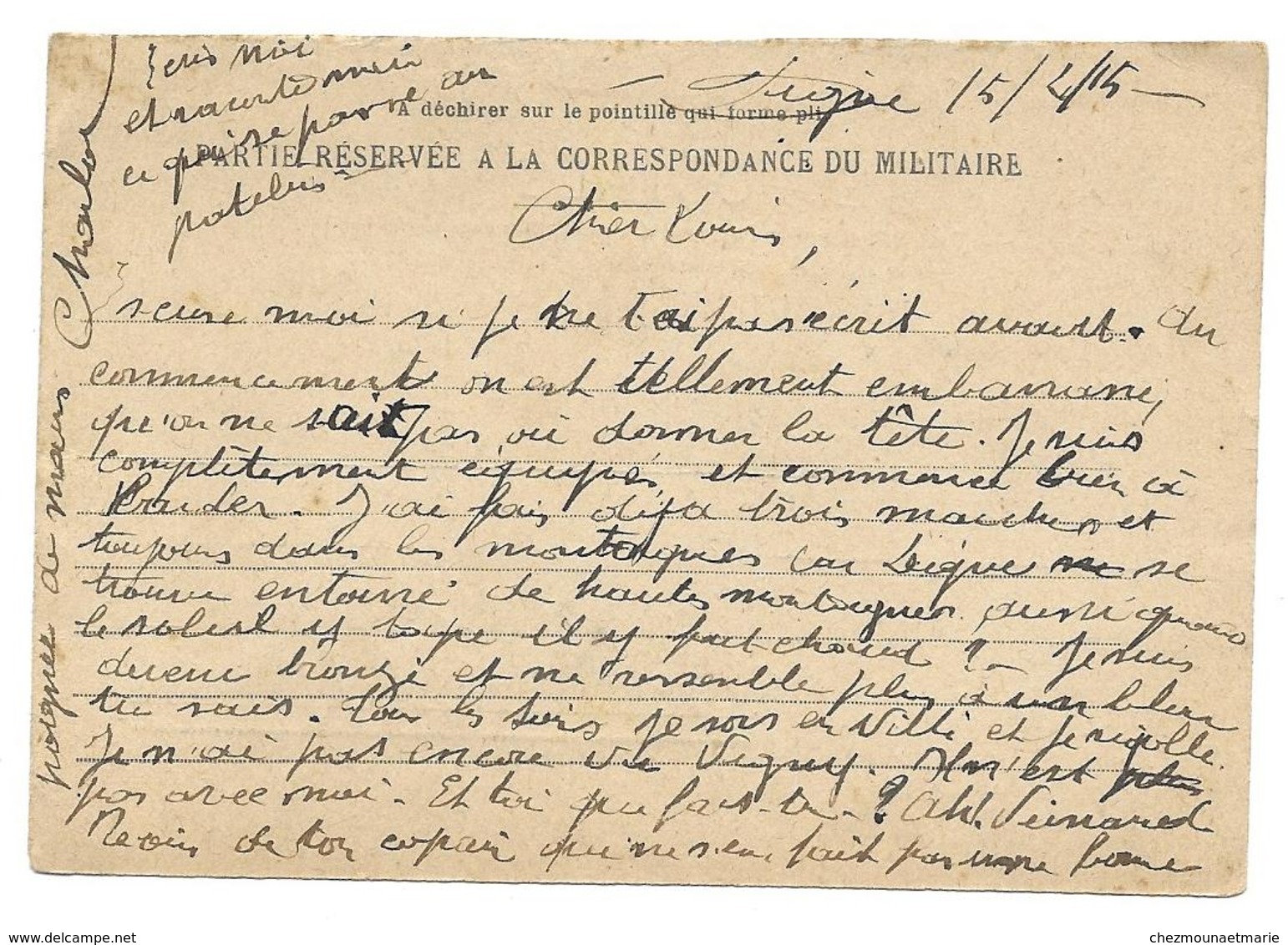 WWI CHIROUZE CHARLES 3 RI DIGNE POUR CULTIVATEUR CHANOS CURSON - CPA CORRESPONDANCE MILITAIRE - War 1914-18