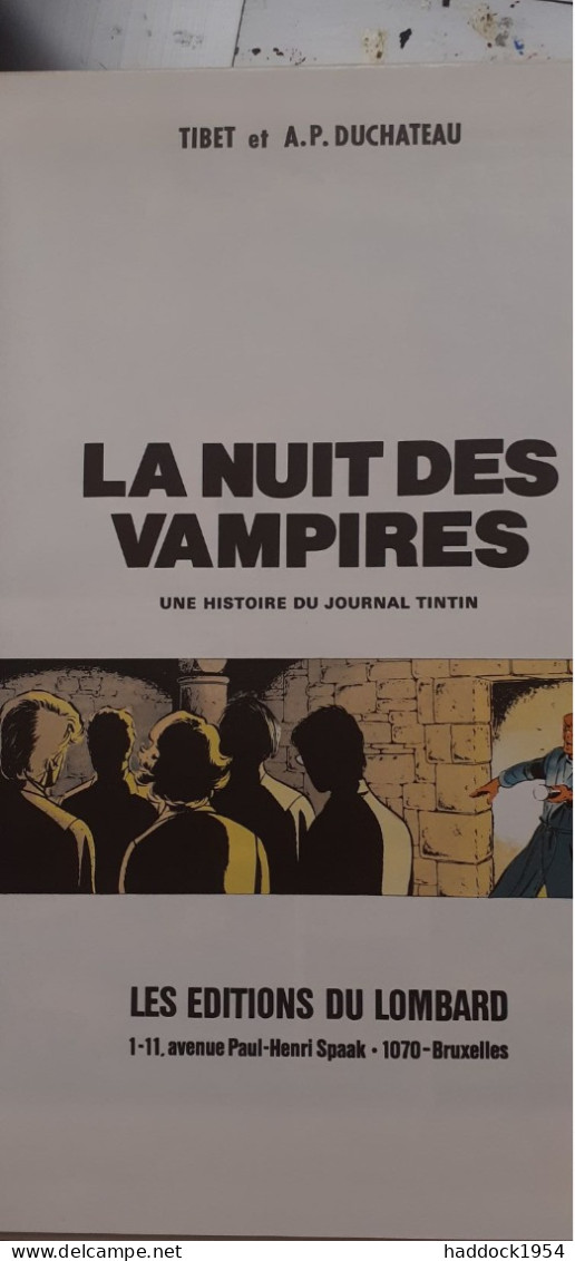 La Nuit Des Vampires TIBET DUCHATEAU Le Lombard 1982 - Ric Hochet