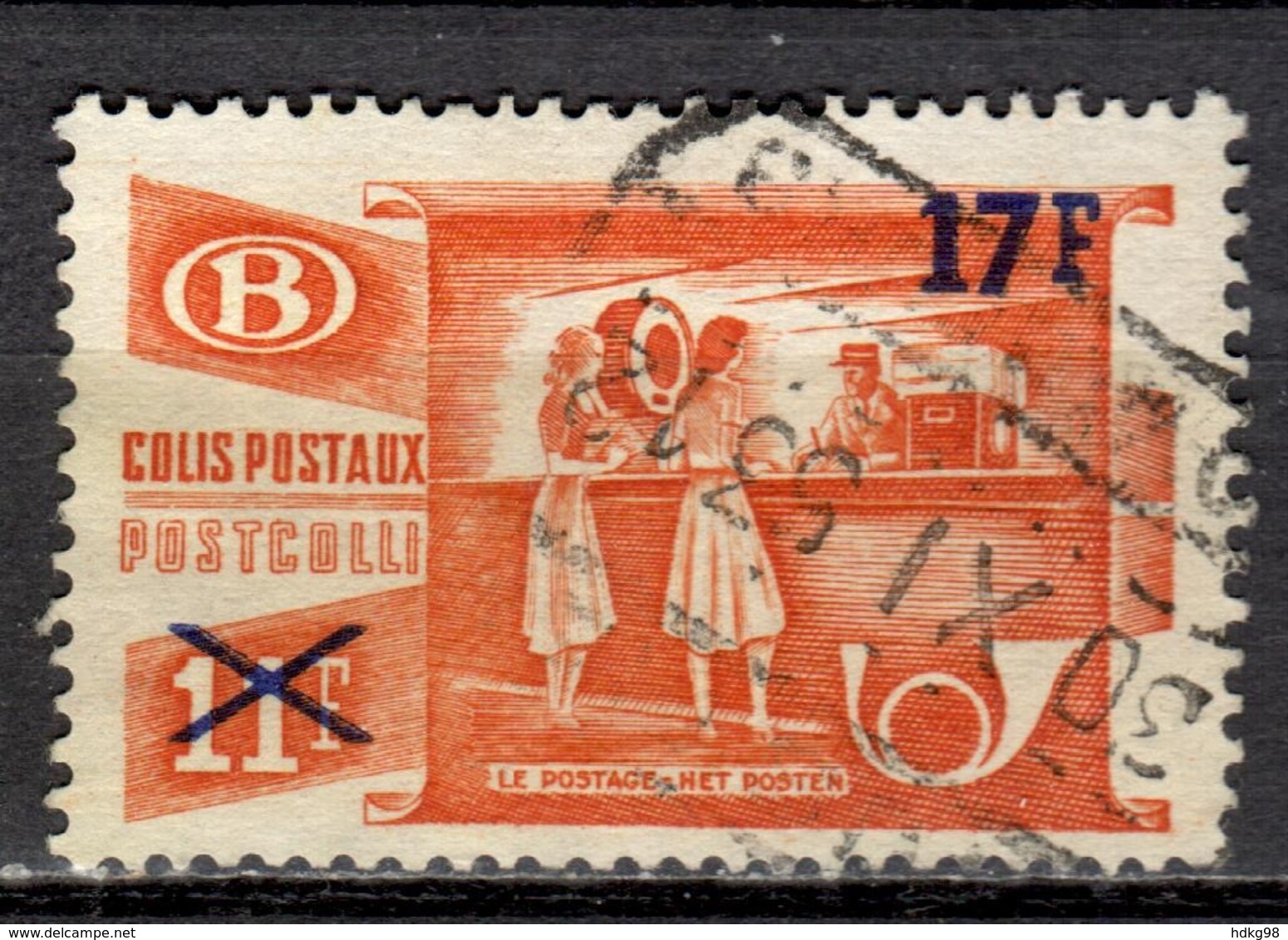 B+ Belgien 1953 Mi 39 Postpaketmarke - Luggage [BA]