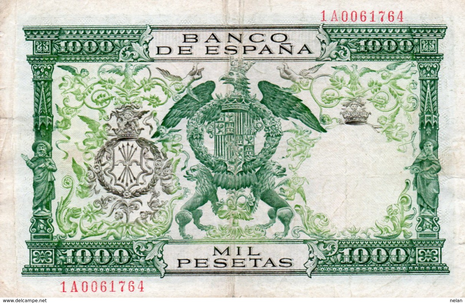 SPAIN 1000 PESETAS 1957  P-149a  CIRC.-XF  Serie 1A 0061764 - 1000 Pesetas