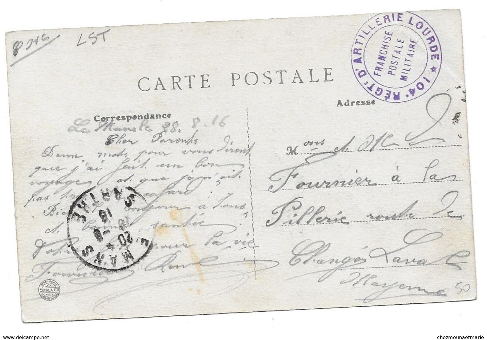 WWI LE MANS 104 RAL POUR FOURNIER LA PILLERIE LAVAL - CPA CORRESPONDANCE MILITAIRE - Personajes