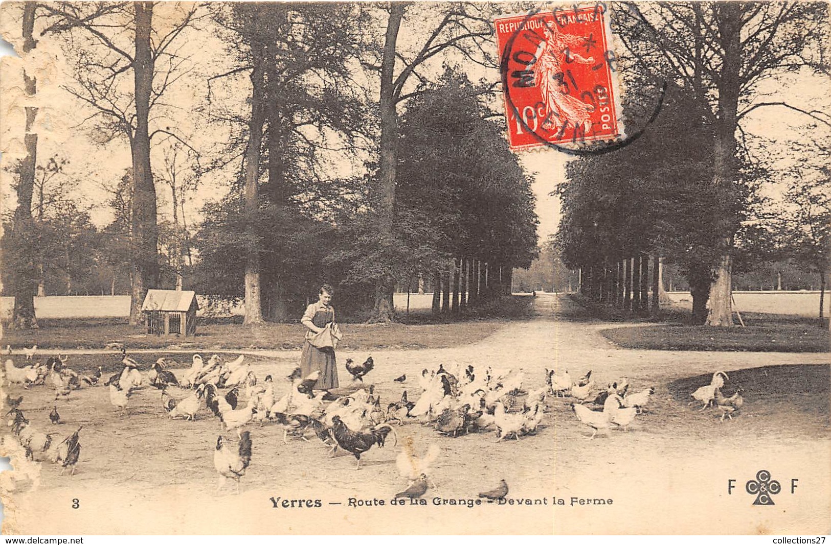 91-YERRES- ROUTE DE LA GRANGE, DEVANT LA FERME - Yerres