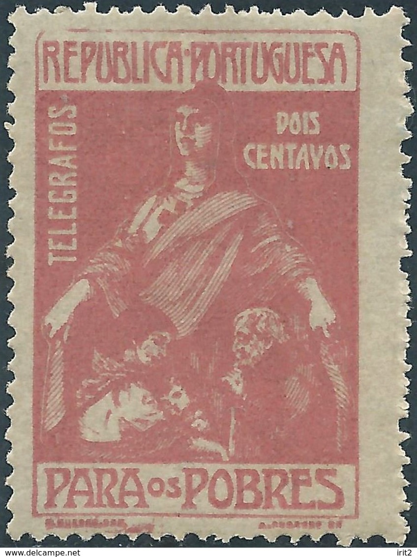 PORTUGAL Portogallo,1915 TELEGRAFOS,2C Dull Brown-rose,Original Gum - Unused Stamps