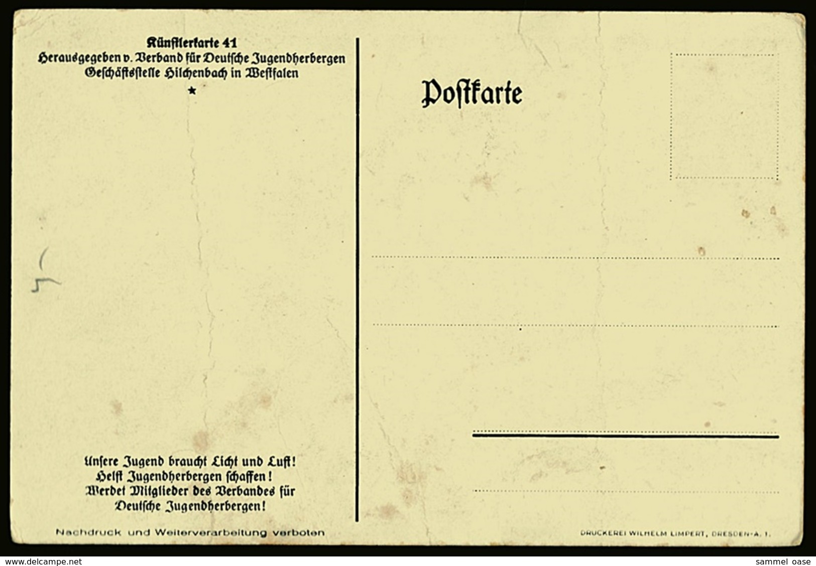 Hans Spielmann  -  Zeichner Amtsberg  -  Verband Deutsche Jugendherbergen  -  Ansichtskarte Ca.1920  (12756) - Amtsberg, Otto