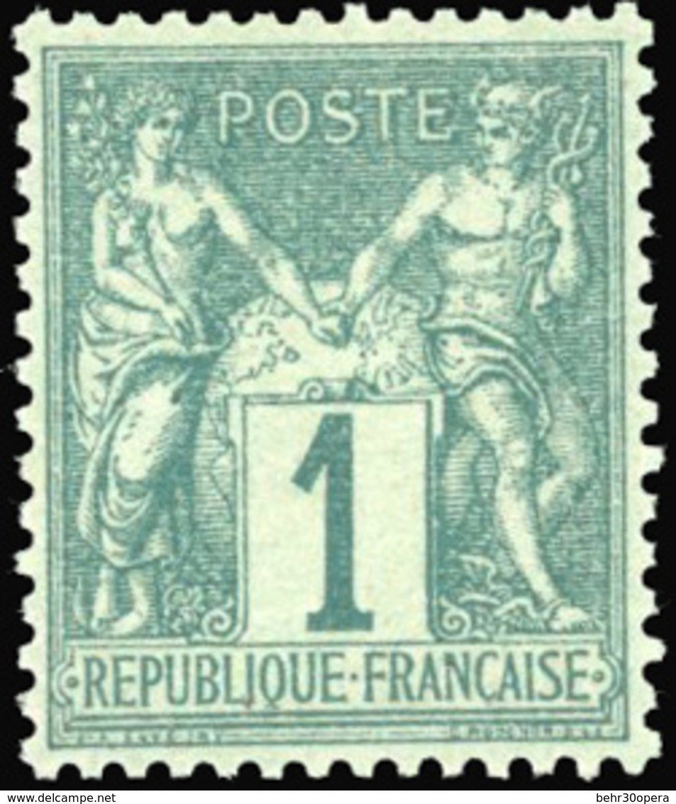 ** 1c. Vert. Centrage Parfait. SUP. - 1876-1878 Sage (Typ I)