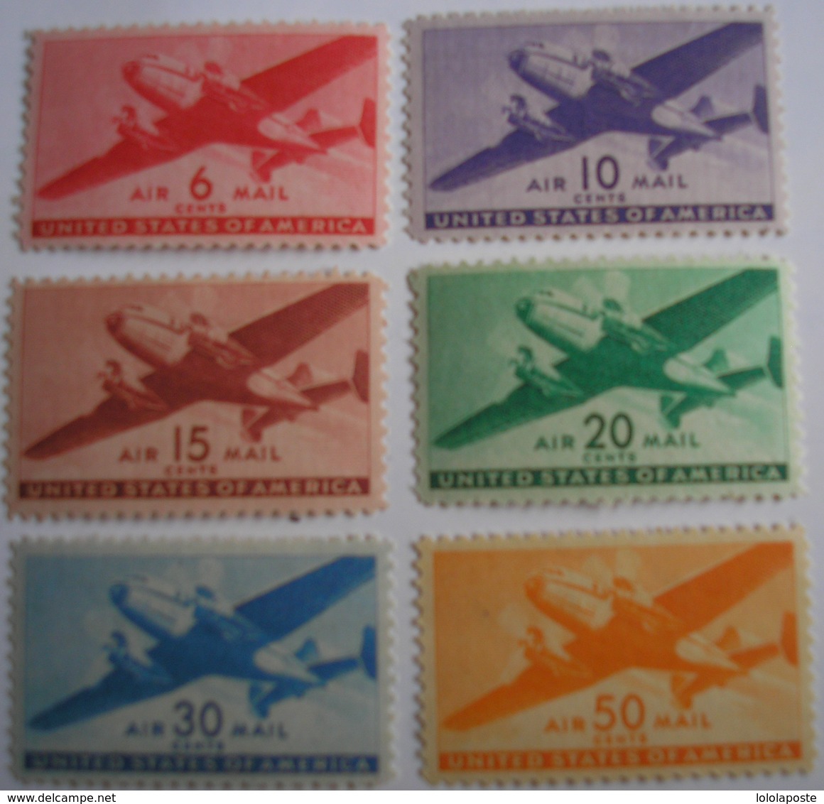 ETATS-UNIS - USA Stamp - P.A. N° 26/32 (-27) Yvert & Tellier - * (MVLH) - 2 Photos - 2b. 1941-1960 Nuevos