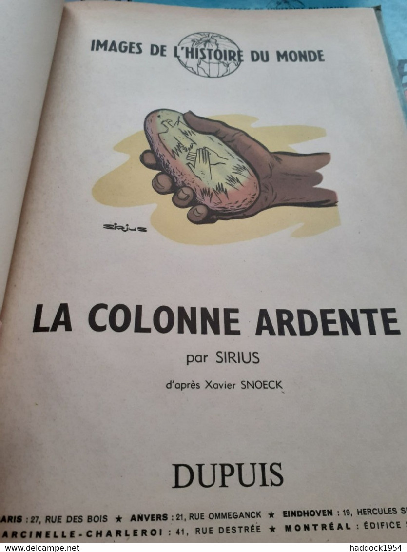 La Colonne Ardente LES TIMOUR SIRIUS Dupuis 1956 - Timour