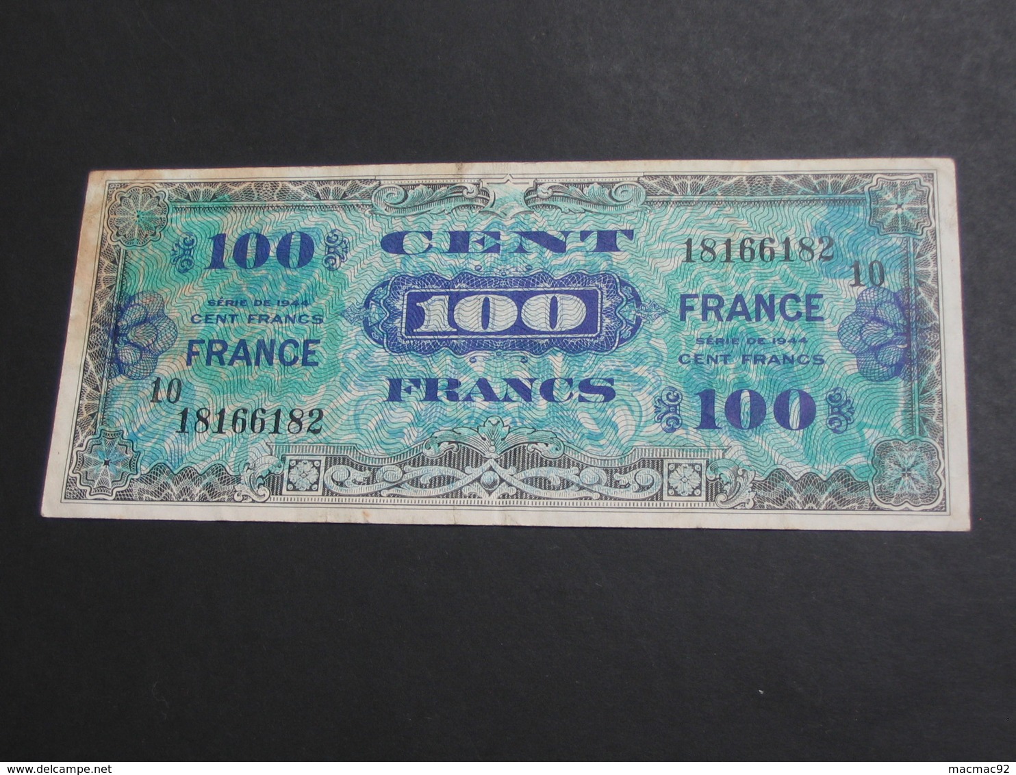 100 Francs - FRANCE - Série 10 ( RARE !!!!) - Billet Du Débarquement - 4 Juin 1945  **** EN ACHAT IMMÉDIAT **** - 1945 Verso Francia