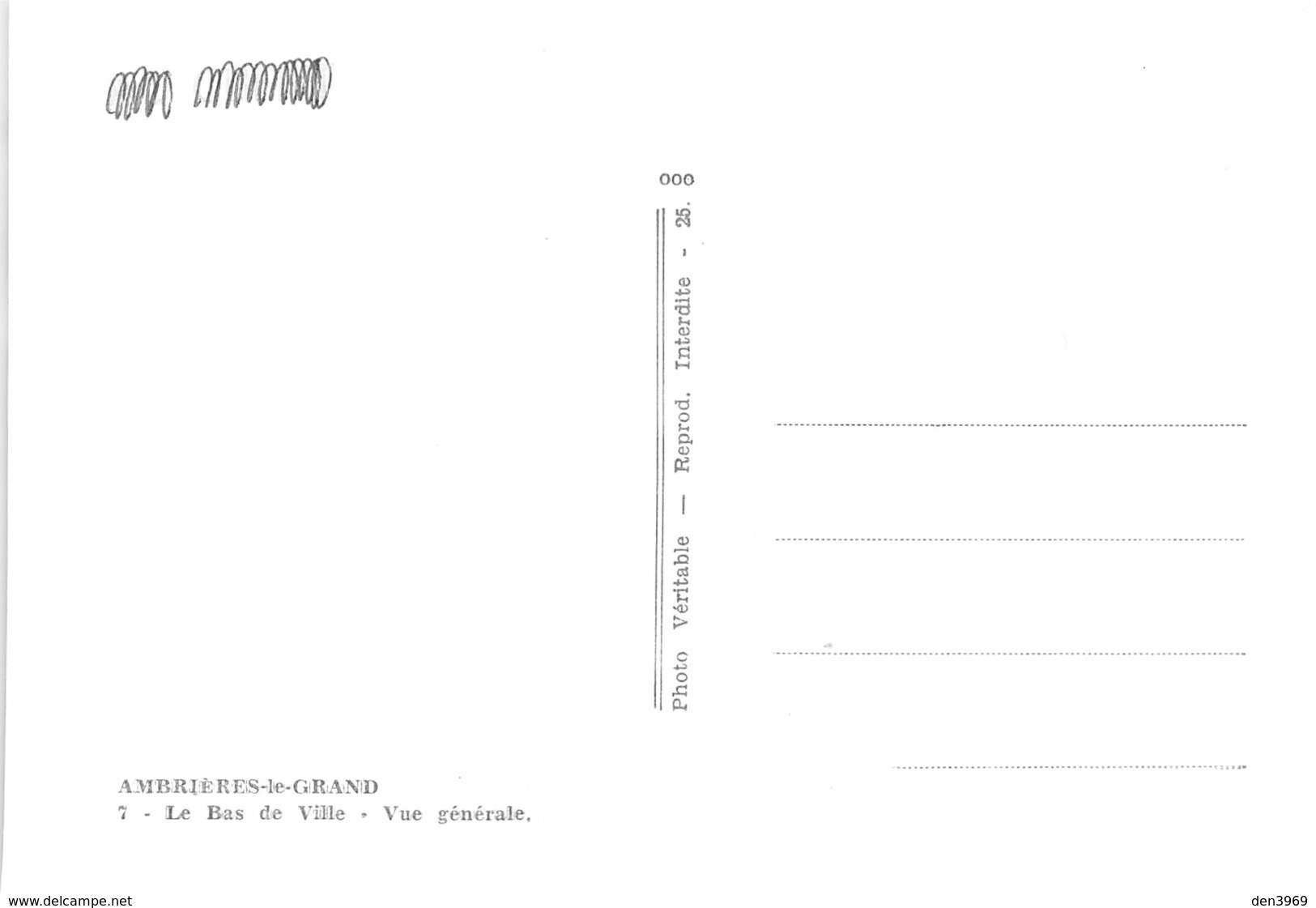 AMBRIERES-le-GRAND - Le Bas De Ville - Vue Générale - Tirage D'éditeur N&B Non Dentelé - Ambrieres Les Vallees