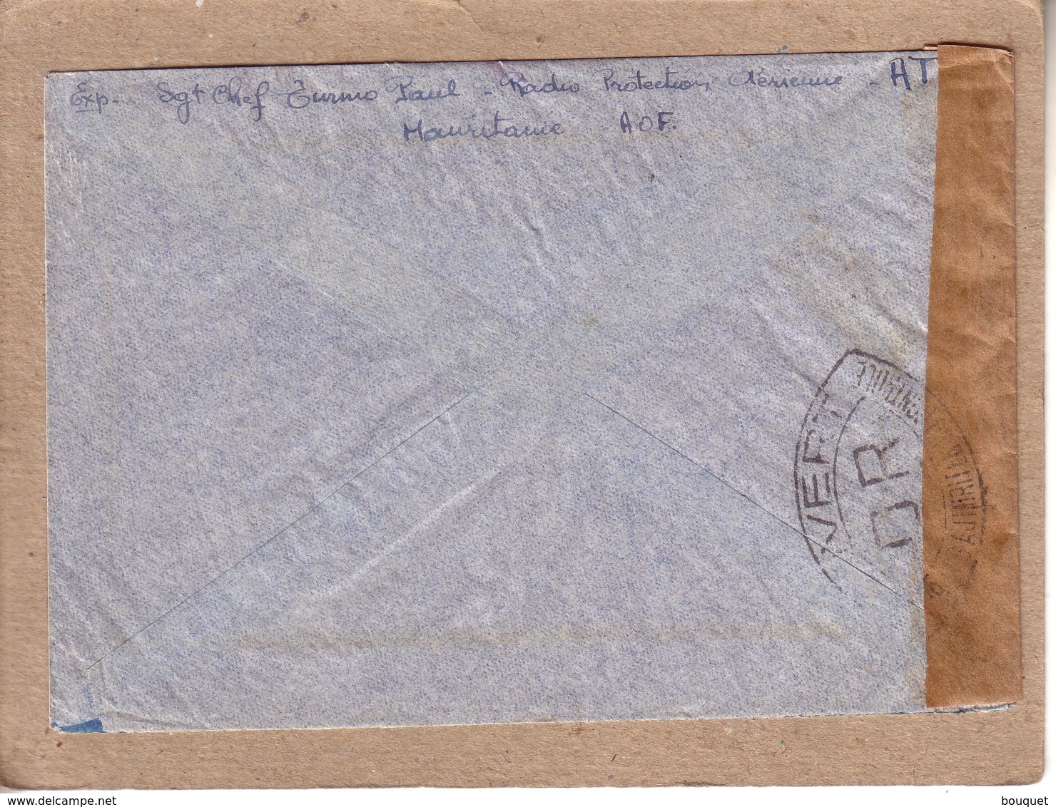 MAURITANIE , ISERE - GUERRE 1939-45 - LETTRE PAR AVION D' ATAR POUR BRIGNOUD , CONTROLE POSTAL + OUVERT , A4 - Brieven En Documenten