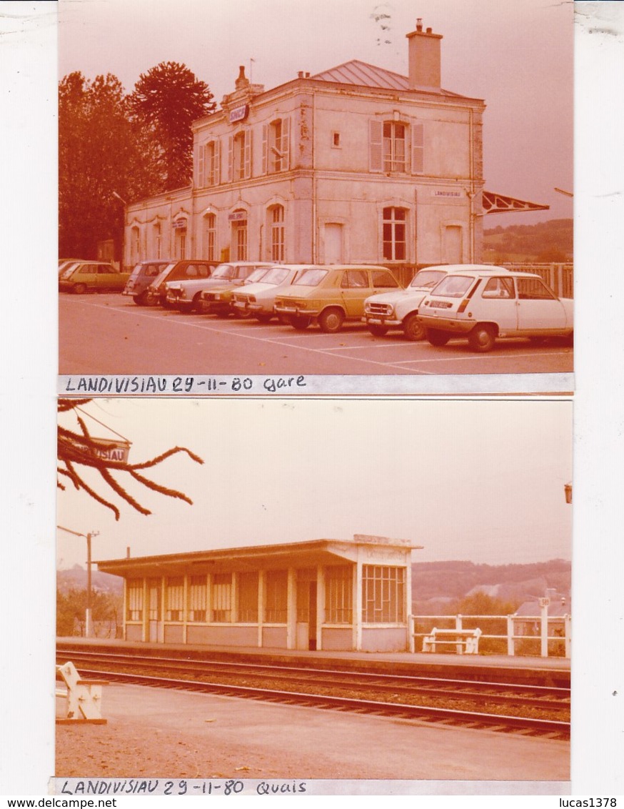 29 / LANDIVISIAU /    2 PHOTO VERITABLE GARE 1980 - Landivisiau