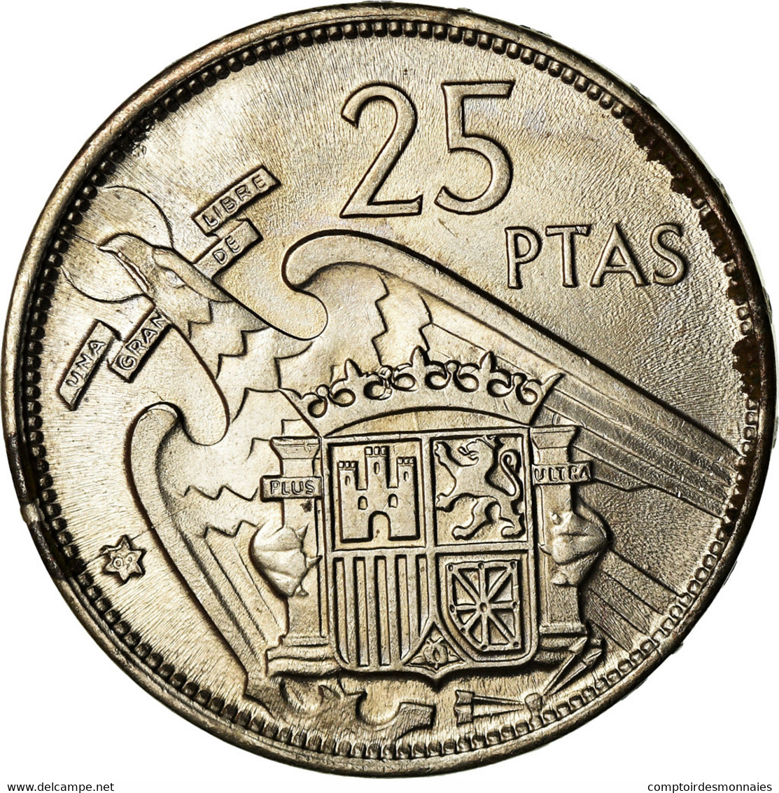 Monnaie, Espagne, Caudillo And Regent, 25 Pesetas, 1969, TB+, Copper-nickel - 25 Pesetas