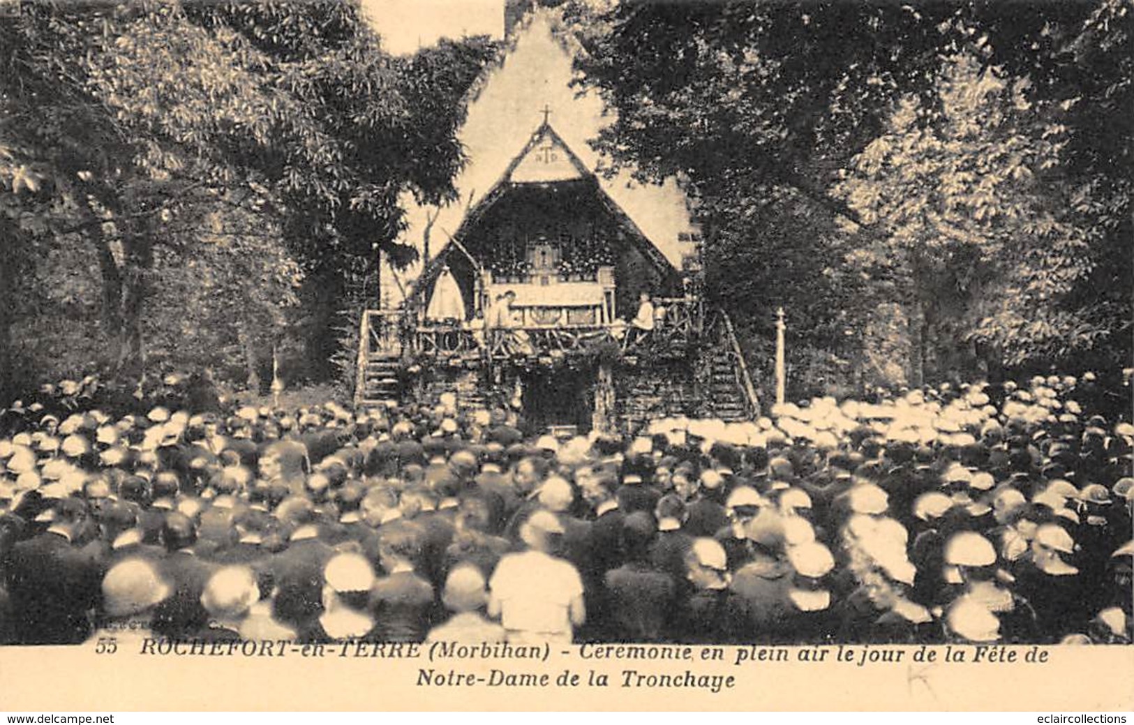 Rochefort-en-Terre        56      Procession N.Dame Du Tronchage .Cérémonie En Plein Air       (Voir Scan) - Rochefort En Terre