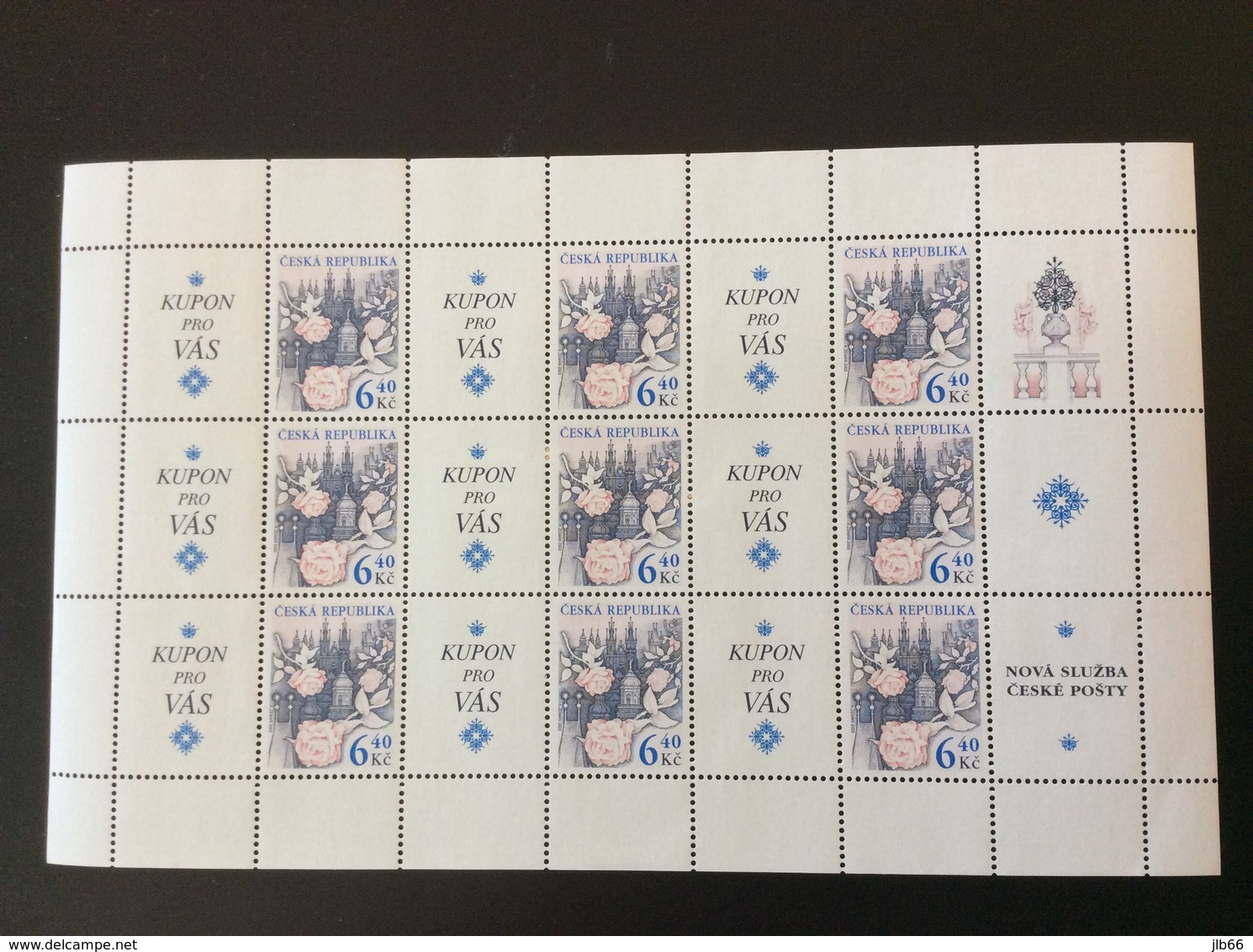 2003 Feuillet YT 328 Neuf De 9. Timbres Rose Au-dessus De Prague Statue D’ Atlas Clementinium - Blocks & Sheetlets