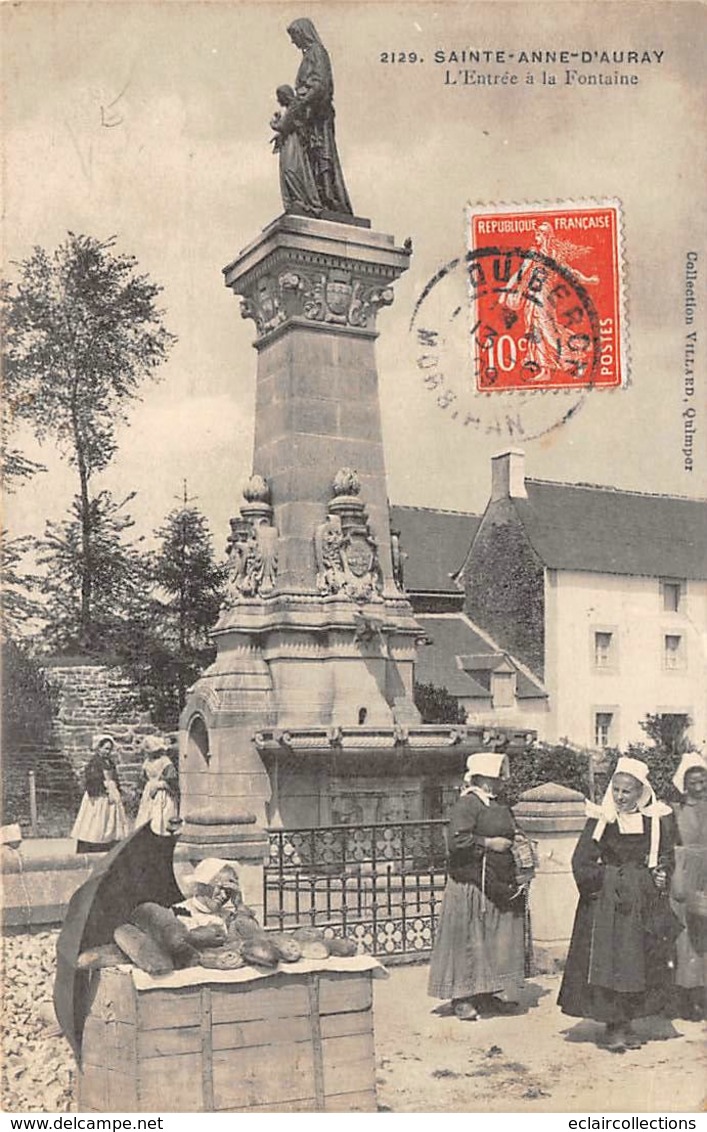 Sainte Anne D'Auray        56     L'entré De La Fontaine. Marchande De Pain     2129   (Voir Scan) - Sainte Anne D'Auray