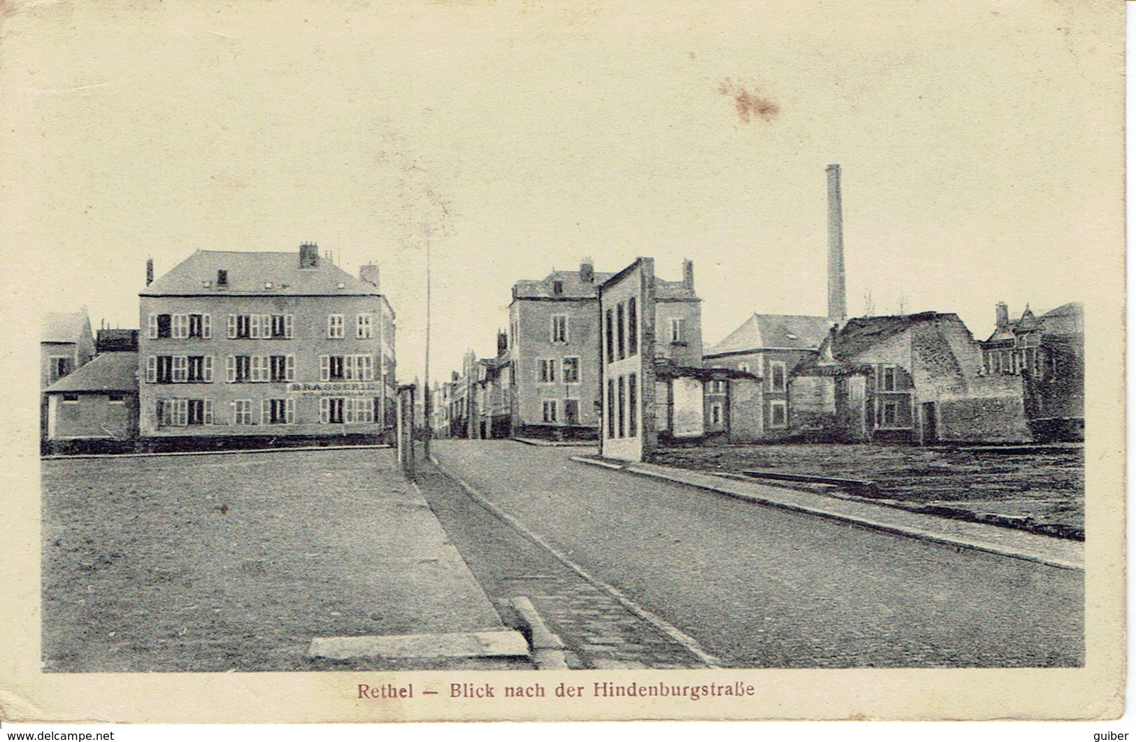 08 Rethel Blick Nach Der Hindenburgstrasse 1916 Carte Allemande - Rethel