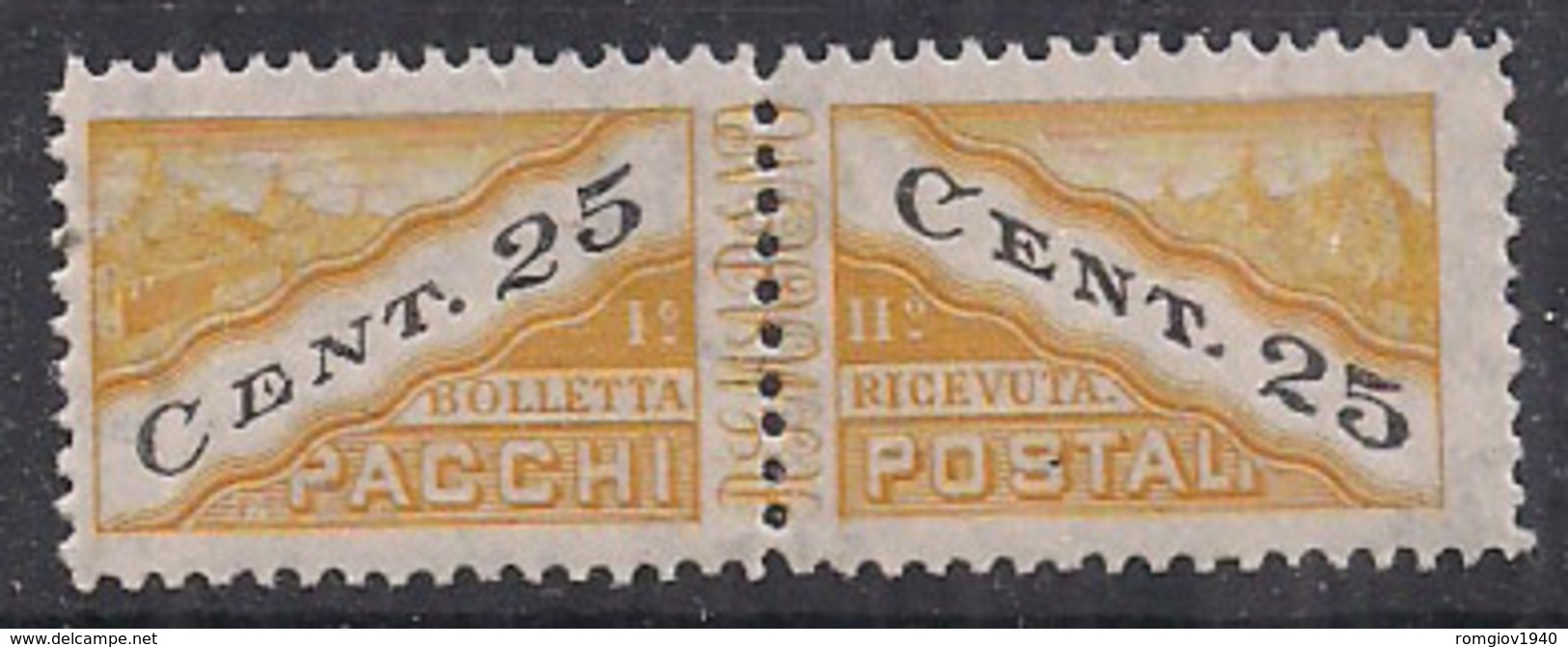 SAN MARINO 1945 PACCHI POSTALI TIPO DEL 1928 DENTELLATI IN MEZZO SASS. 19 MLH VF - Colis Postaux