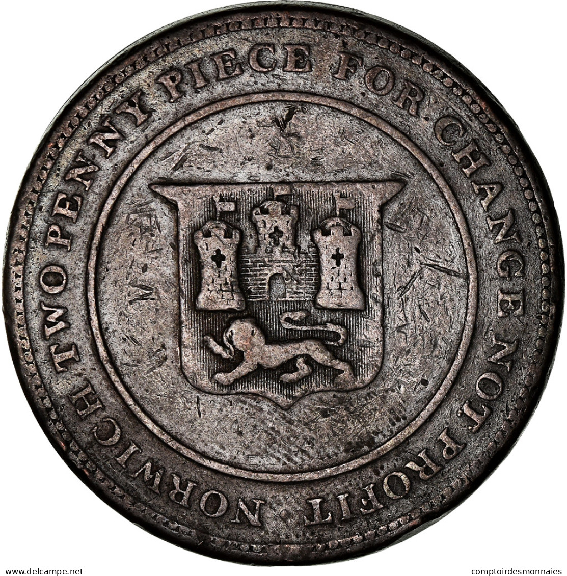 Monnaie, Grande-Bretagne, Norfolk, Robt, Two Penny Token, 1811, Norwich, TB+ - Autres & Non Classés