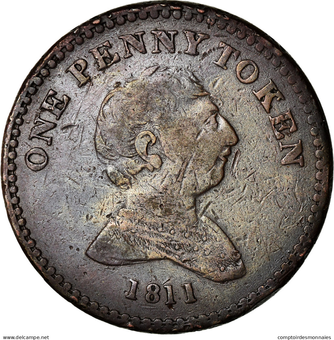 Monnaie, Grande-Bretagne, Staffordshire, Rushbury & Woolley, Penny Token, 1811 - Other & Unclassified