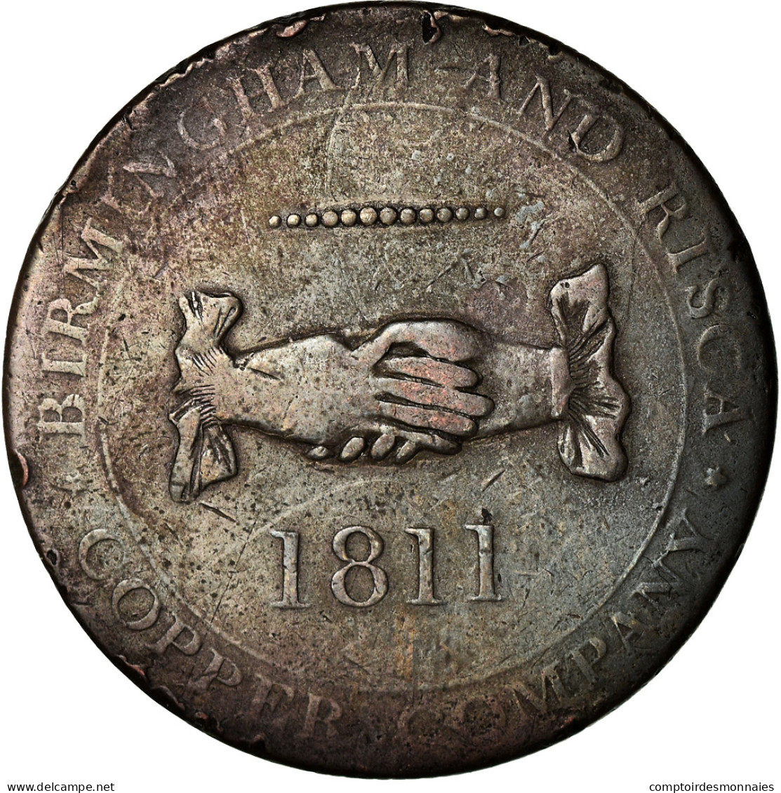 Monnaie, Grande-Bretagne, Warwickshire, Birmingham & Risca, Penny Token, 1811 - Other & Unclassified