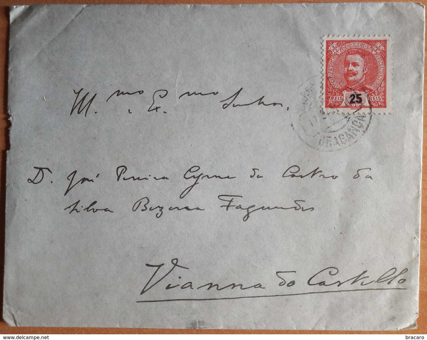 Portugal - COVER - Stamp: 25 Reis D. Manuel II (1910) Cancel: Bragança + Viana Do Castelo - BANCO DE PORTUGAL W/ Letter - Briefe U. Dokumente