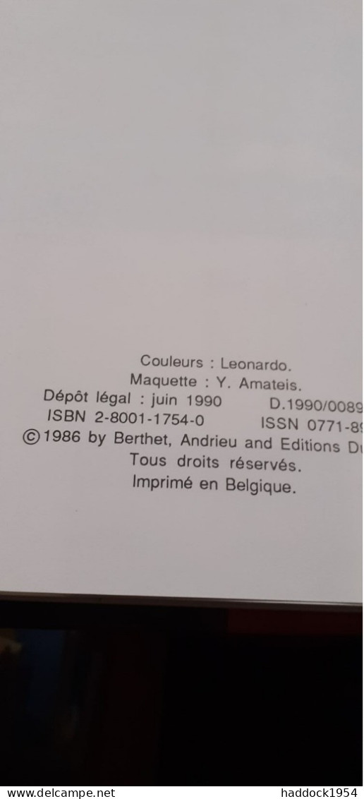Couleur Café BERTHET ANDRIEU Dupuis 1990 - Berthet