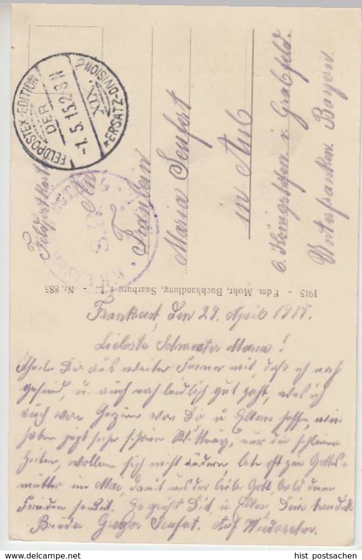 (34163) AK Saarburg, Sarrebourg, Kreuz Des Heilands, Feldpost 1915 - Lothringen