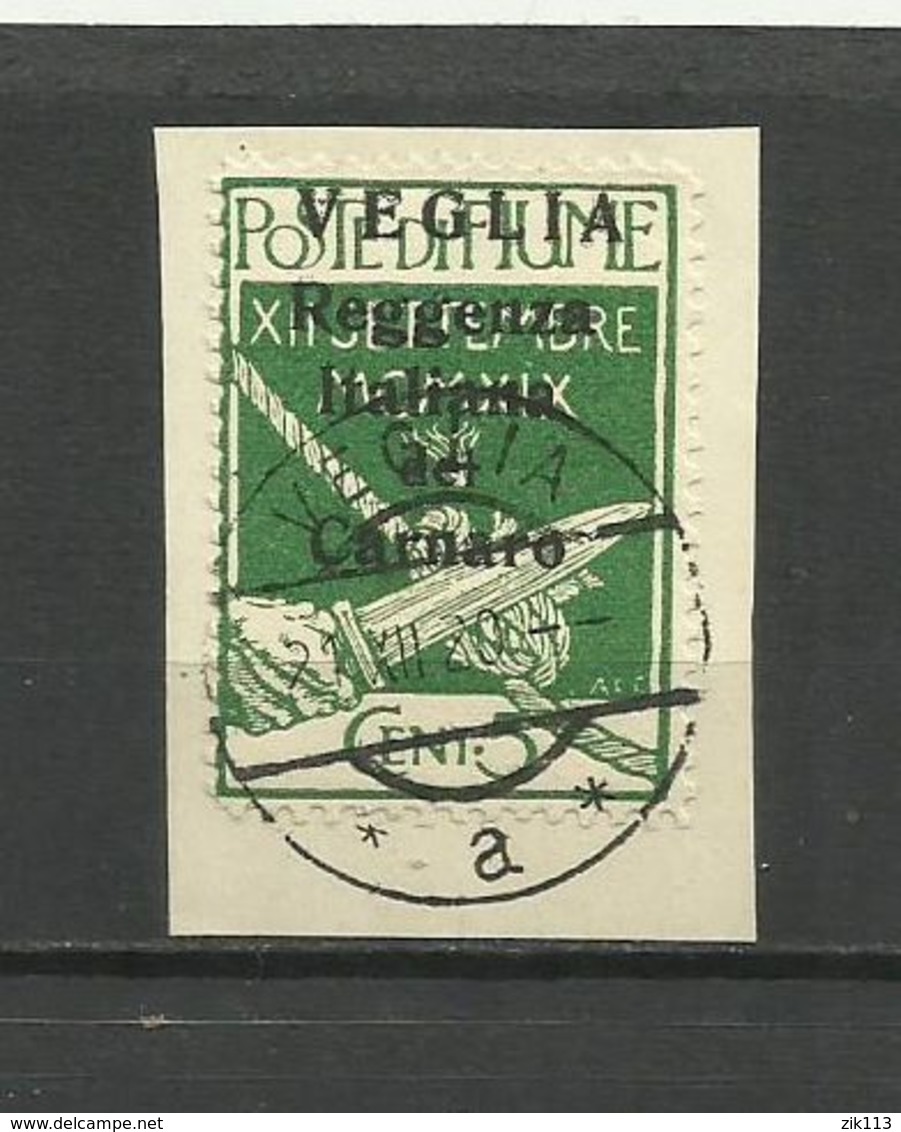 Fiume - Veglia 1920 - MI. 28 I, Used - Arbe & Veglia