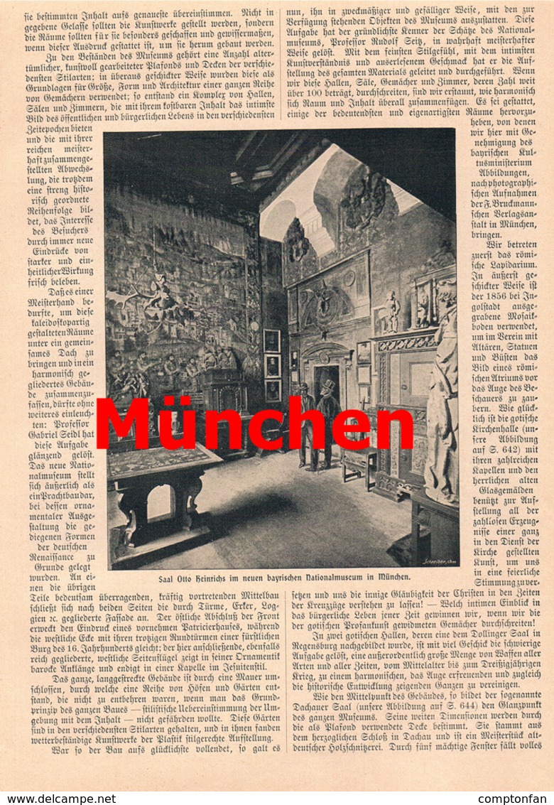 A102 399 - München Nationalmuseum Artikel Mit 4 Bildern 1900 !! - Musées & Expositions