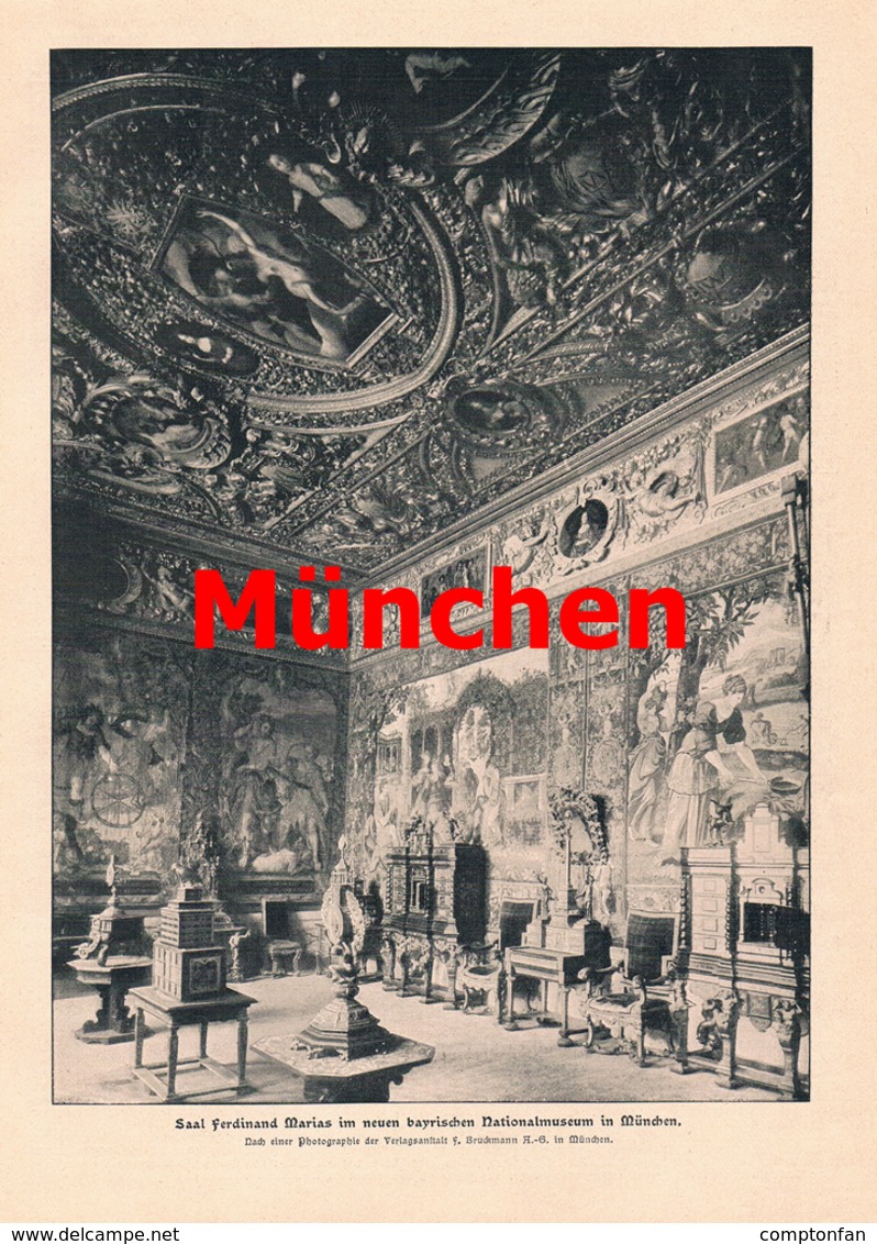 A102 399 - München Nationalmuseum Artikel Mit 4 Bildern 1900 !! - Musea & Tentoonstellingen