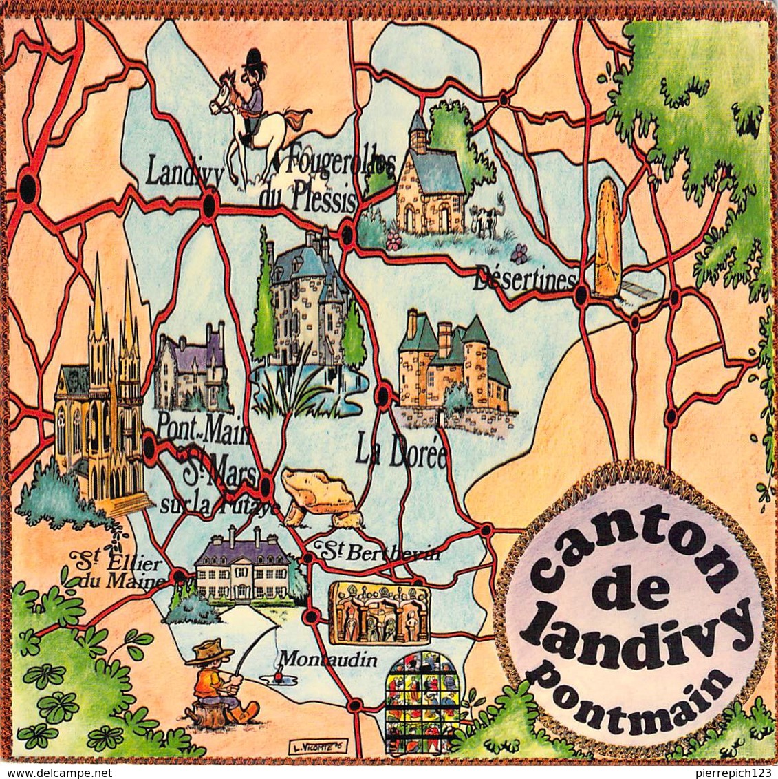 53 - Canton De Landivy - Carte Géographique - Landivy