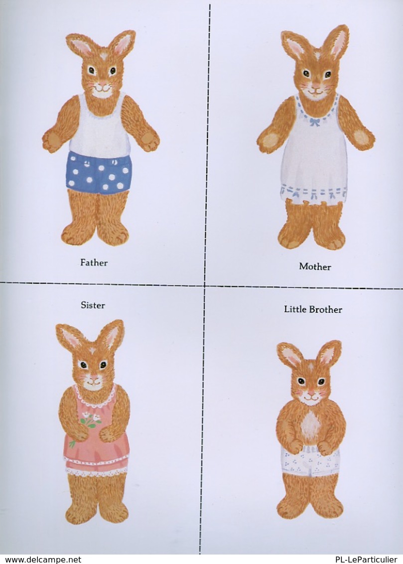 Bunny Rabbit Family Sticker Paper Dolls By Elizabeth King Brownd Dover USA (autocollants) - Activités/ Livres à Colorier