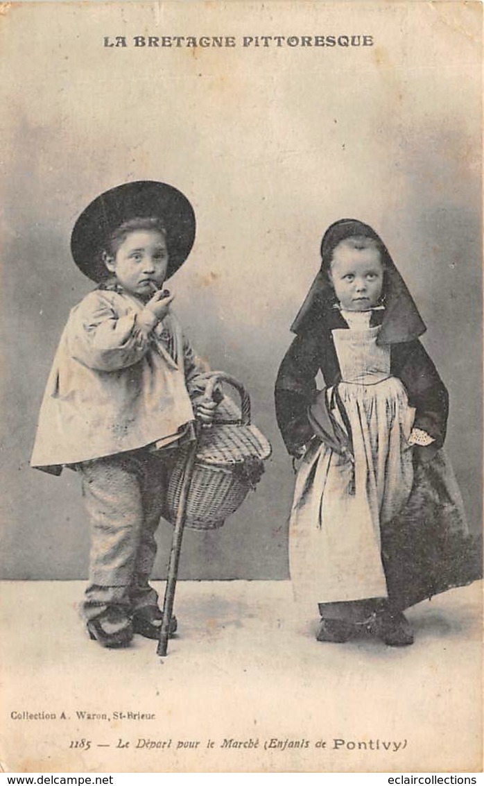 Pontivy          56      Départ Pour Le Marché. Enfants De Pontivy     (Voir Scan) - Pontivy