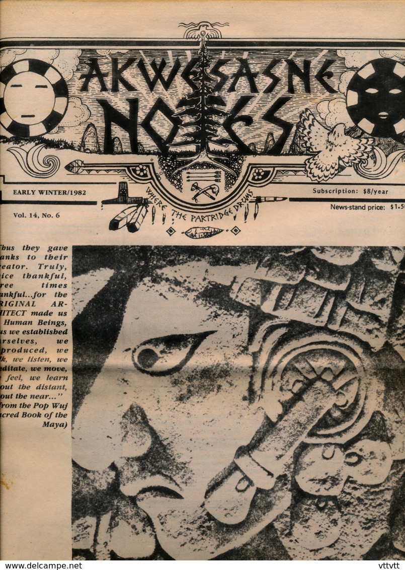 AKWESASNE NOTES (Winter 1982) Volume 14, Numéro 6, Newspaper Indian, Journal Indien, Mohwak, Ontario, New-York, 36 Pages - Geschiedenis