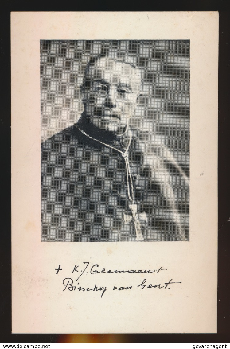 MONSEIGNEUR KAREL CALEWAERT  27 Ste BISSCHOP GENT - DEINZE 1893 - GENT 1963  2 SCANS - Verlobung