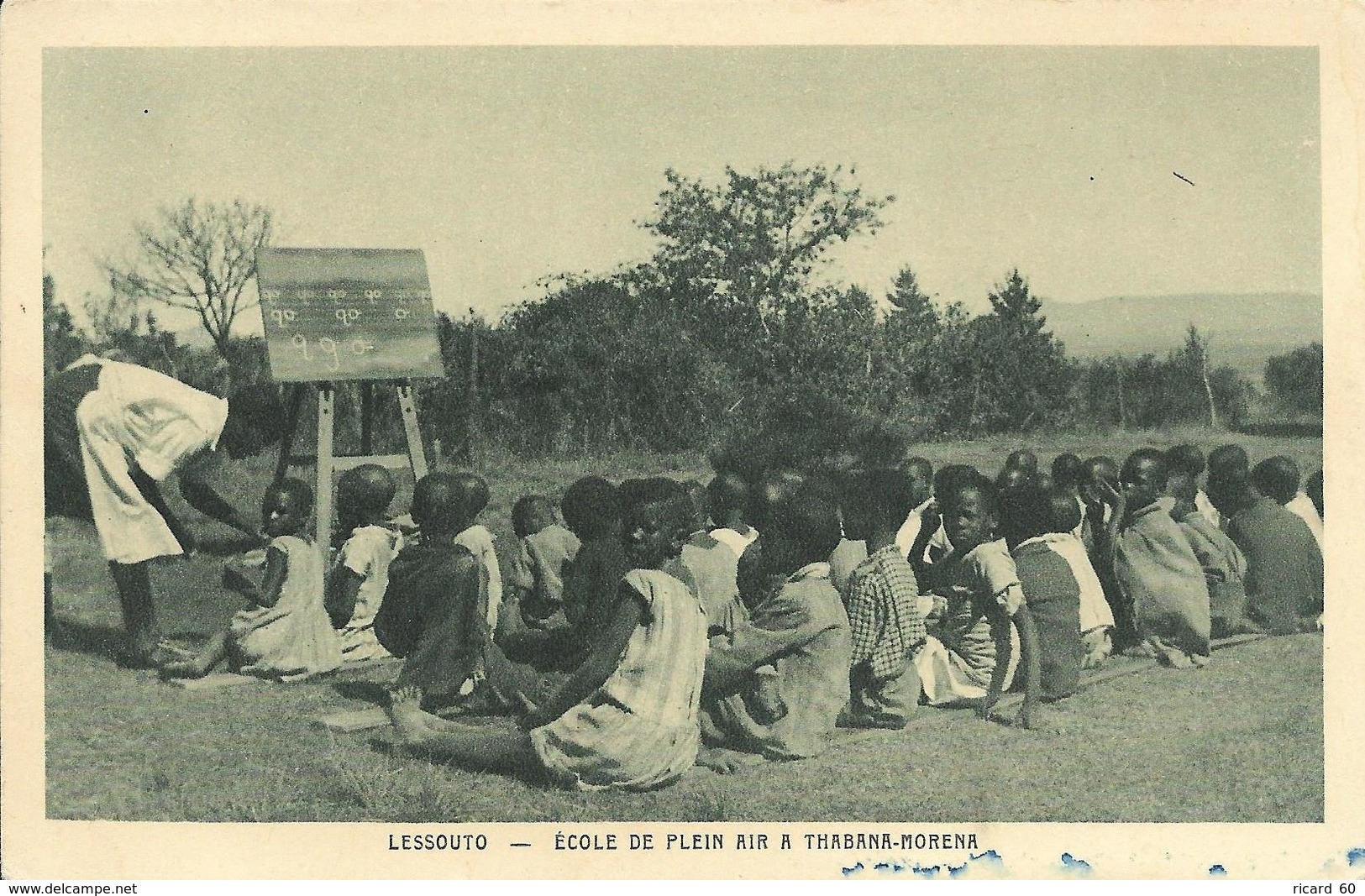 Cpa Lesotho, Lessouto, école En Plein Air à Thabana-morena - Lesotho